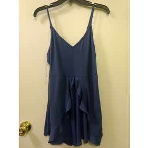 Charlotte Russe Ruffle Spaghetti Strap Adjustable Open Light Polyester Romper L